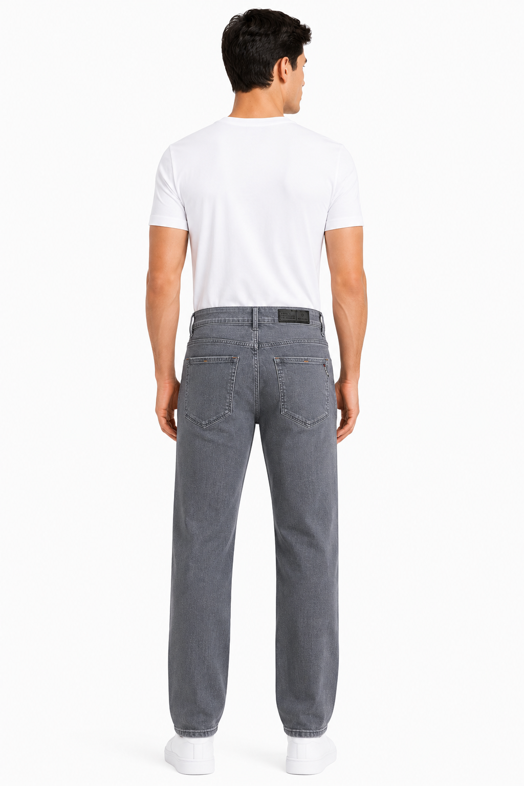 MATALINO Men's Grey Straight Fit Jeans