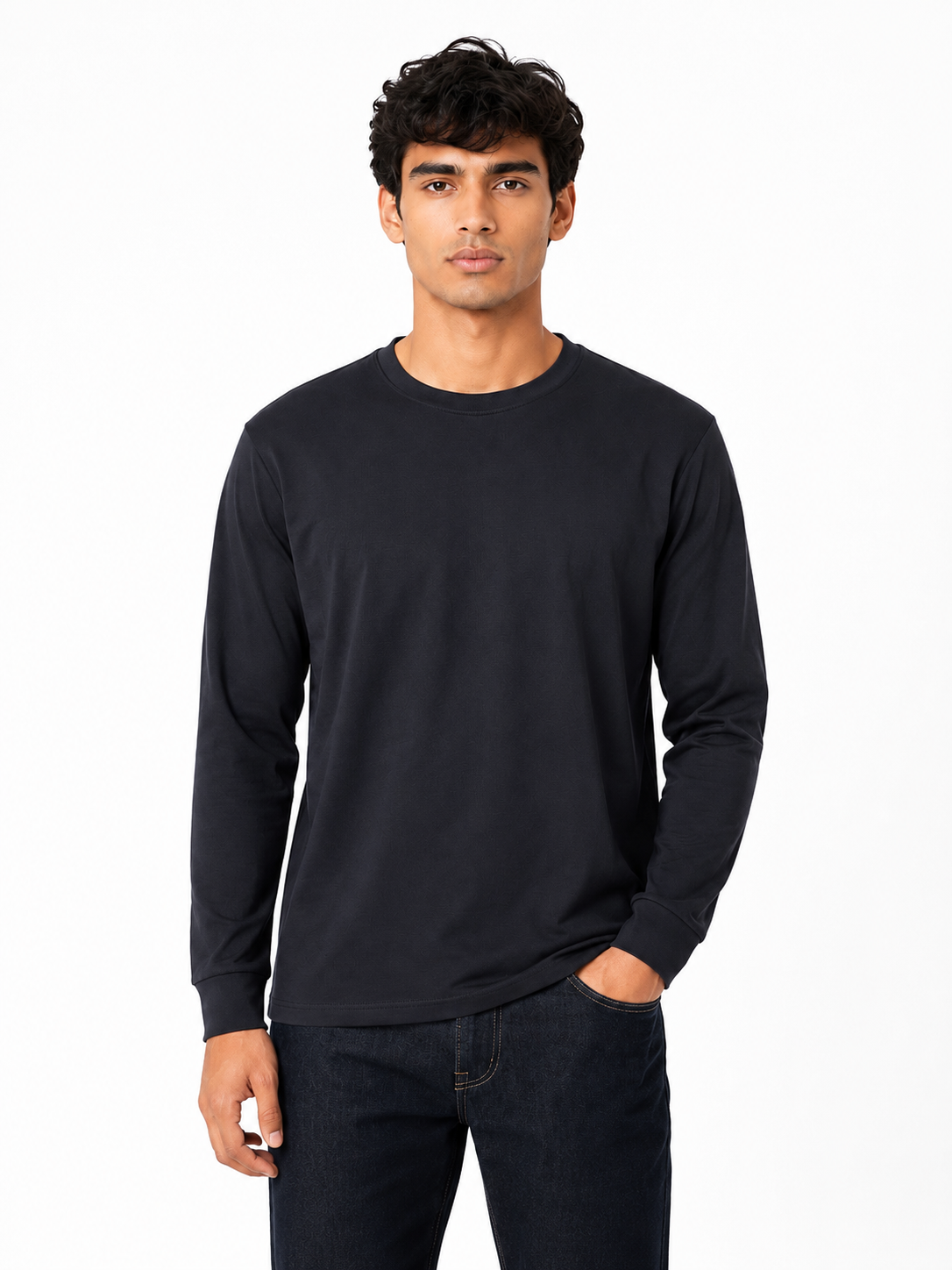MATALINO Premium Full Sleeve Crew Neck T-Shirt – Black