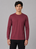 MATALINO Men's Full Sleeve Crew Neck T-Shirt – Maroon