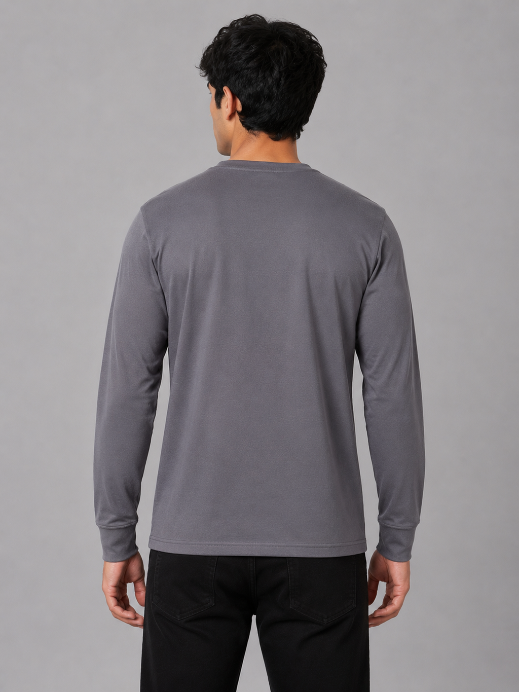 MATALINO Men's Premium Full Sleeve Crew Neck T-Shirt – Grey