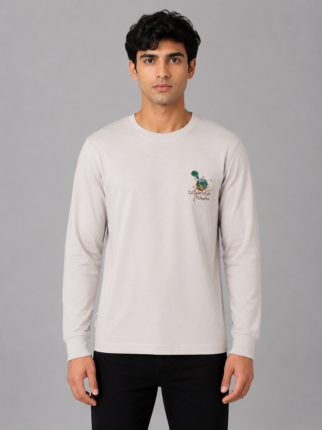 MATALINO Embroidered Full Sleeve T-Shirt – Off White