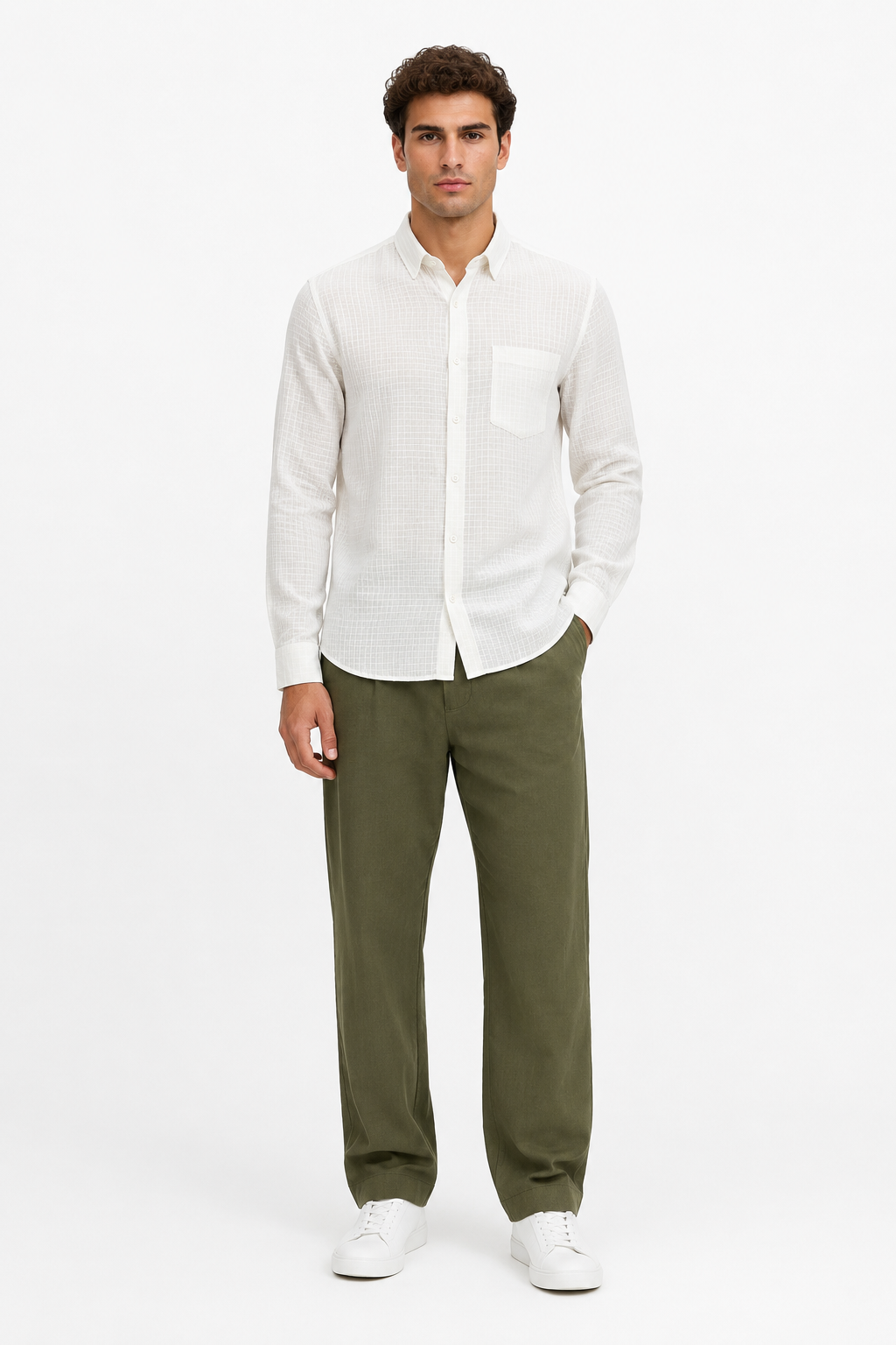 MATALINO Shirt – Textured Stripe, OFF White