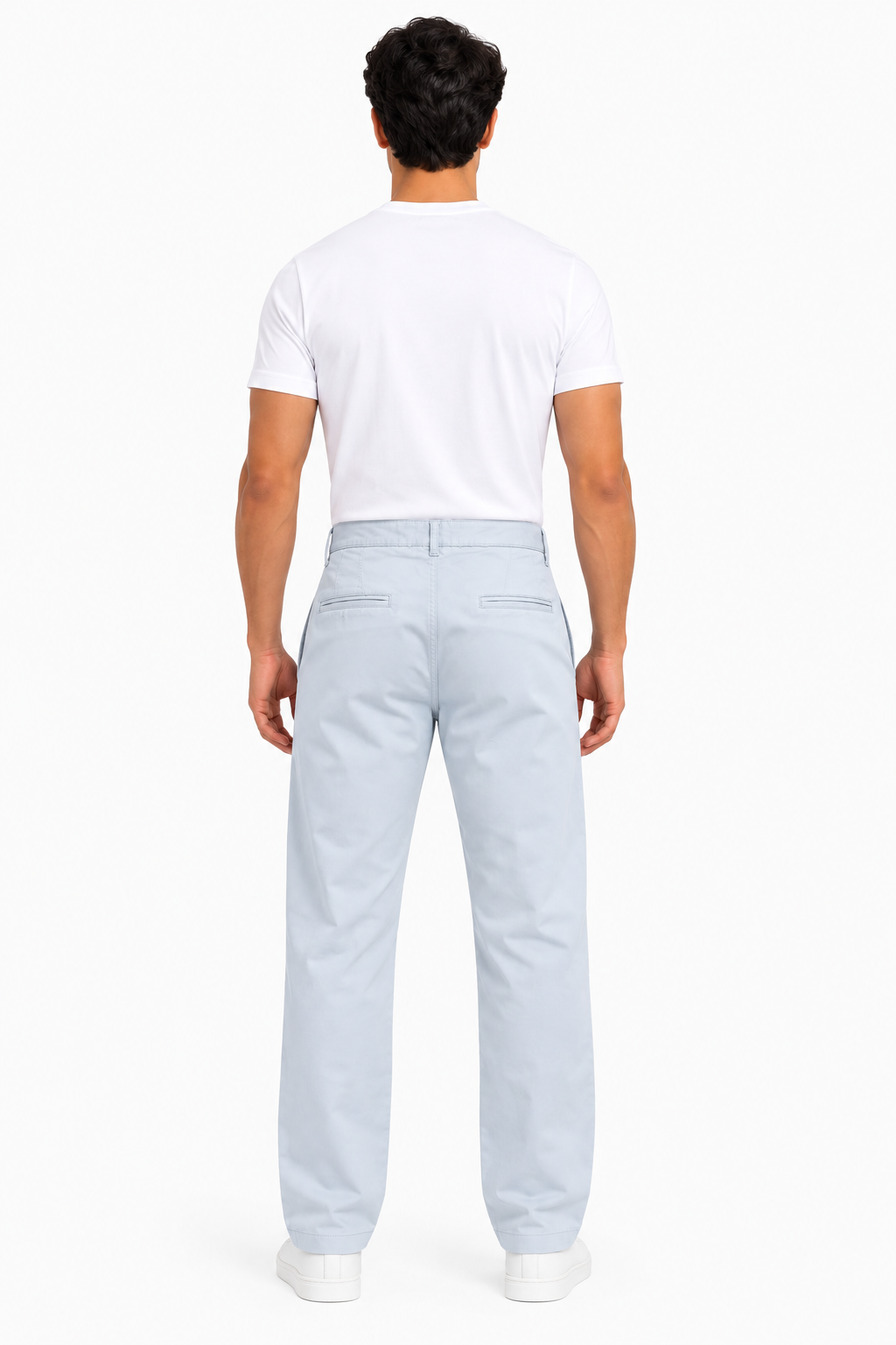 MATALINO Relaxed Straight Fit Cotton Trousers – Sky Blue