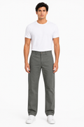MATALINO Relaxed Straight Fit Cotton Trousers – Dark Grey