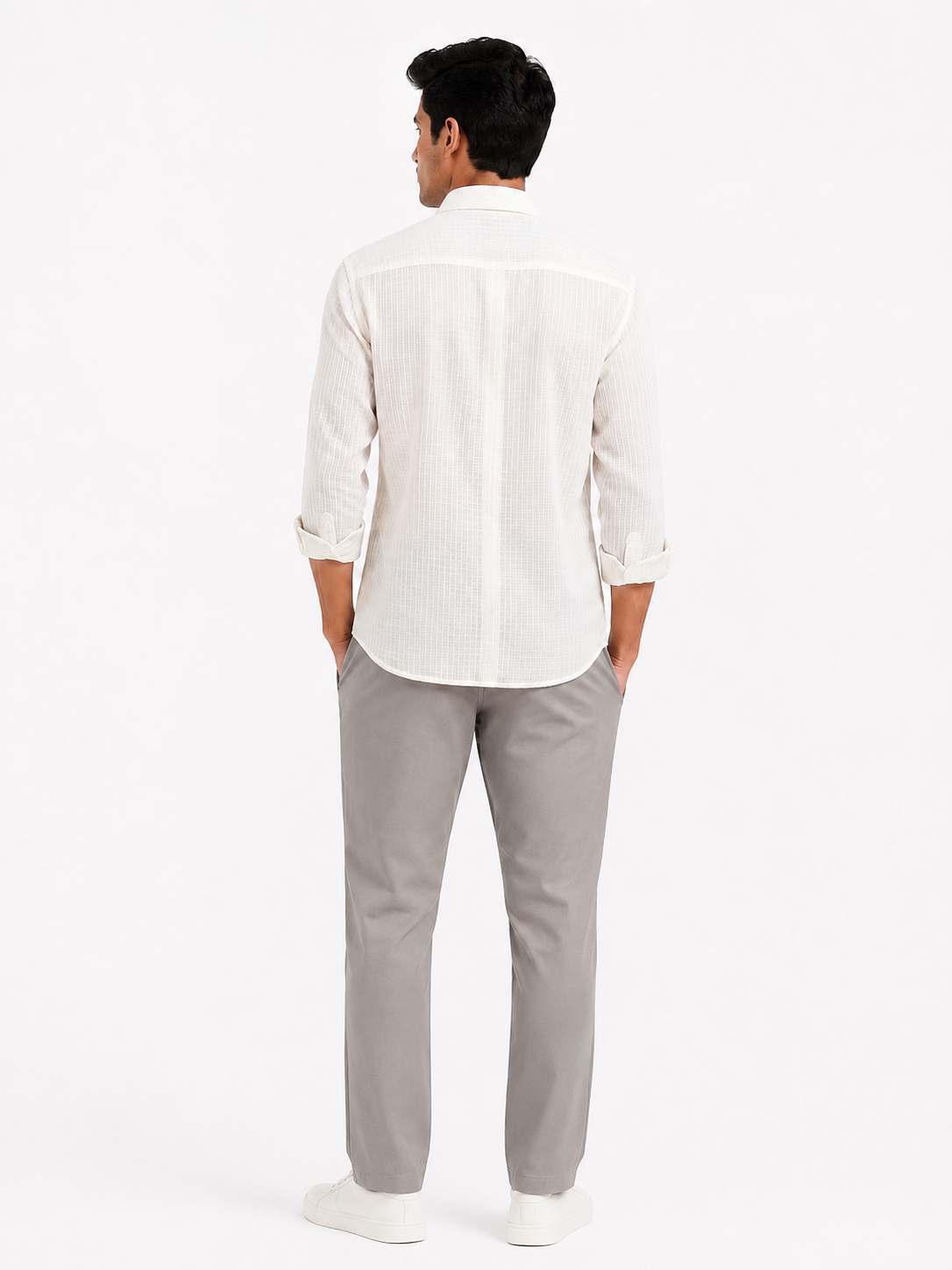 MATALINO Shirt – Textured Stripe, White