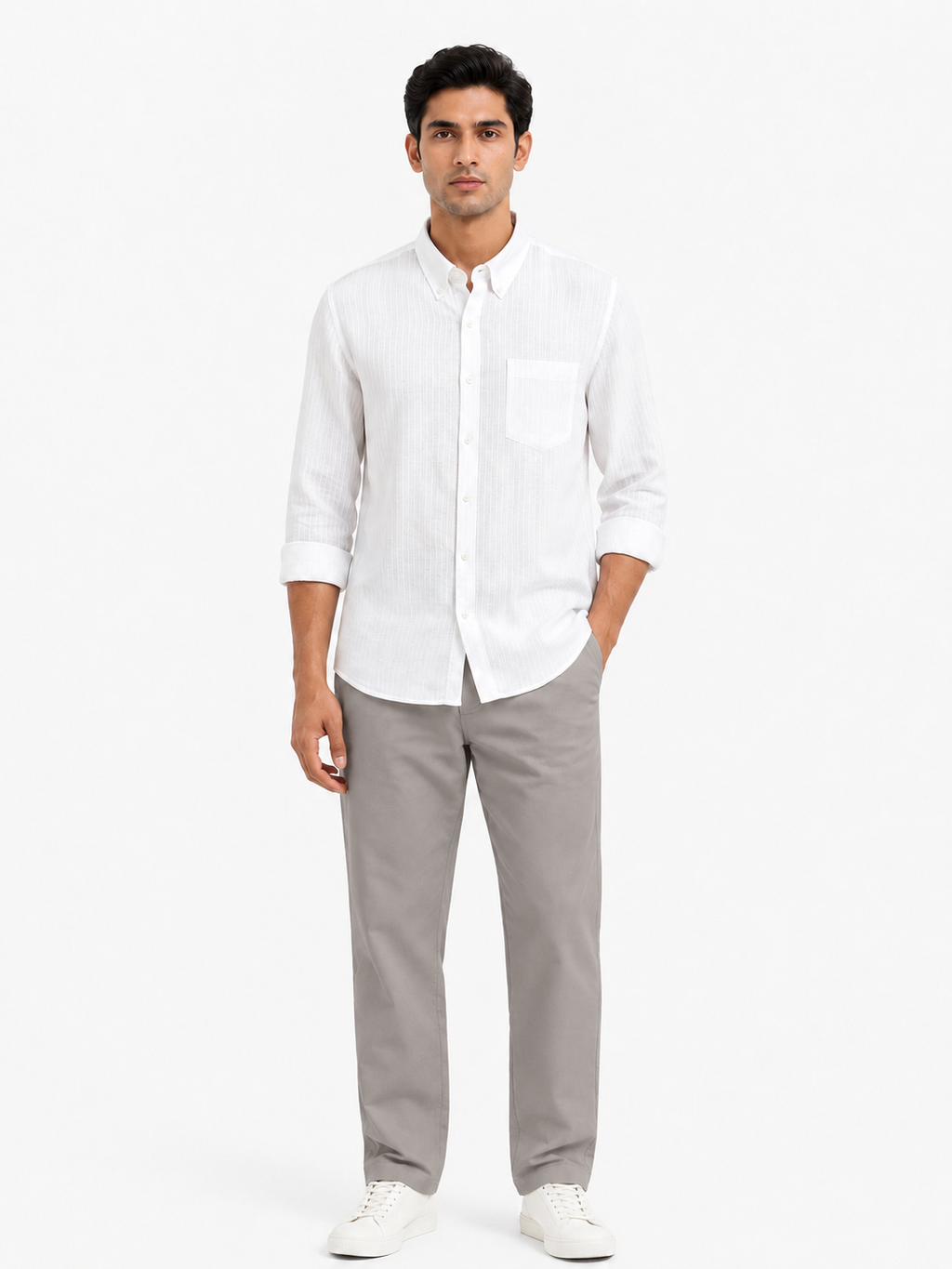 MATALINO Shirt – Textured Stripe, White