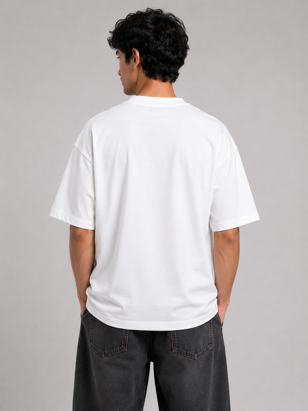 Matalino Oversized Drop Shoulder Graphic T-Shirt – White