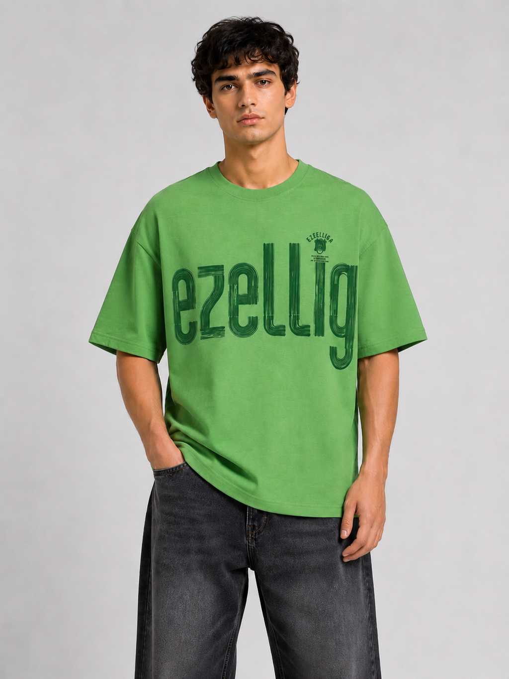 Matalino Oversized Drop Shoulder Graphic T-Shirt – Green